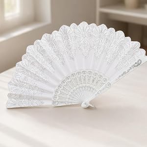 1pc Handheld Chinese Folding Fan Hand Fans for Women Foldable Bulk for Party Wedding Church Dancing