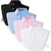 Yymobt 4 Pcs Fake Collar Detachable Dickey Collar Faux False Collar Blouse Half Shirt Collars Tops for Women Daily Graduation
