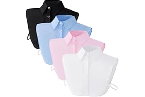 Yymobt 4 Pcs Fake Collar Detachable Dickey Collar Faux False Collars Blouse Half Shirt Collars Tops for Women Daily Graduation Halloween