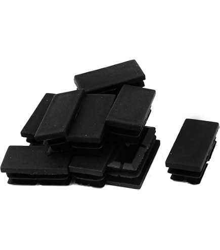 Lot De 15 Bouchons Noirs PVC Pour Tube Rectangulaire 100x50 Mm Avec Ailettes
