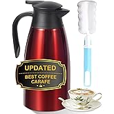 70oz Thermal Coffee Carafe, Updated Insulated Stainless Steel Coffee Carafes for Keeping Hot Coffee & Tea Hot Beverage-12Hours, Double Walled Vacuum Coffee Carafe
