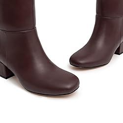 Athlefit Brown Knee High Boots for Women Chunky Low