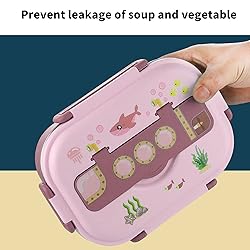 LIZEALUCKY Lunch Box, Bento Boxes, 3 Compartment