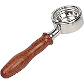58mm Bottomless Portafilter with 2 Ears for E61 Group Head | Compatible with Owl Gemilai Espresso Machine | Wooden Handle