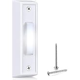 Saillong 1 Piece Lighted Doorbell Button, White, White Light | Voltage Range 8V-24V, Wired lit Doorbell, Door Bell Push Button Replacement, Compatible with Most Wire Chimes, Transformer