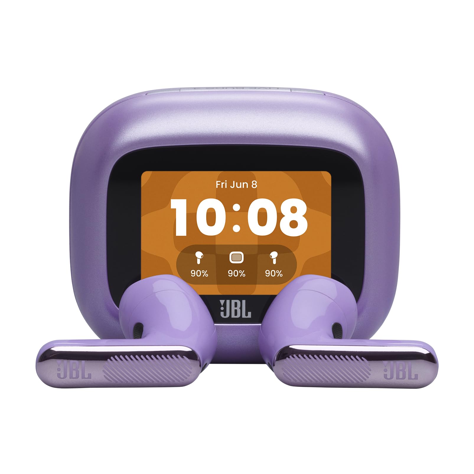 JBL Live Flex 4, Kabellose Noise-Cancelling-Ohrhörer, Hi-Res Audio, Smart Charging Case, Bluetooth, 50 Std. Akkulaufzeit, IP54 wasserdicht, Lila