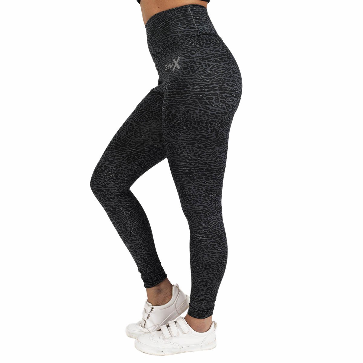 gymx womens polyester allure leggings:black cheetah skin