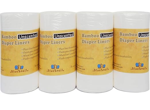 Bamboo Unscent Diaper Liners- Fragance Free and Chlorine Free(4PK) 400 Count by BlueSnail