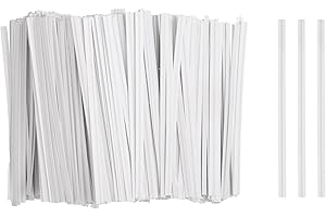 HARFINGTON 1000pcs Bag Twist Ties 3.5" Reusable Kraft Paper Twist Ties Wire Cable Ties for Party Bread Candy Cake, White