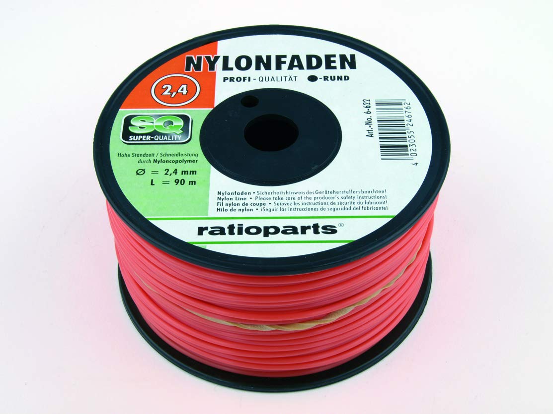Ratioparts Nylon Thread 2.7mm Copolymer 240m Trimmer Line Round Mowing Line Orange