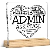 Best Administrative Assistant Gifts Appreciation Gifts for Secretary Admin Assistant Acrylic Desk Plaque Sign Office Desk Decor, Administrative Professional Day Gifts