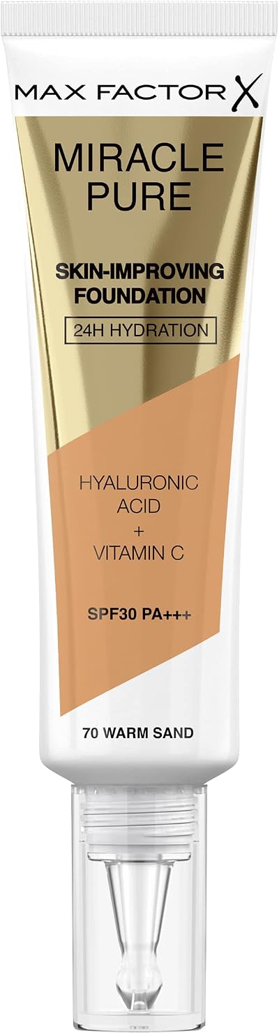 Max Factor Miracle Pure Liquid Foundation Warm Sand 35ml Full Coverage