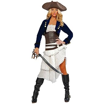 Roma Costume USA Piraten Kostüm Damen Piratenbraut Seeräuber Fasching Karneval Small passend für Gr.32-34 (32/34)