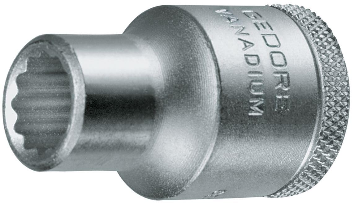 GEDORE Socket, 1/2" 12.5 mm drive, Bi-hex, 14 mm AF, Tool, D 19 14, Chrome-plated steel