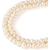 Sparkeads Freshwater Pearl Beads 70pcs Natural Pearls for Crafting 3-5mm Seashell Color Potato Real Pearl Beads Drilled Spacer Beads for Bracelets Necklaces Earrings Jewelry Making