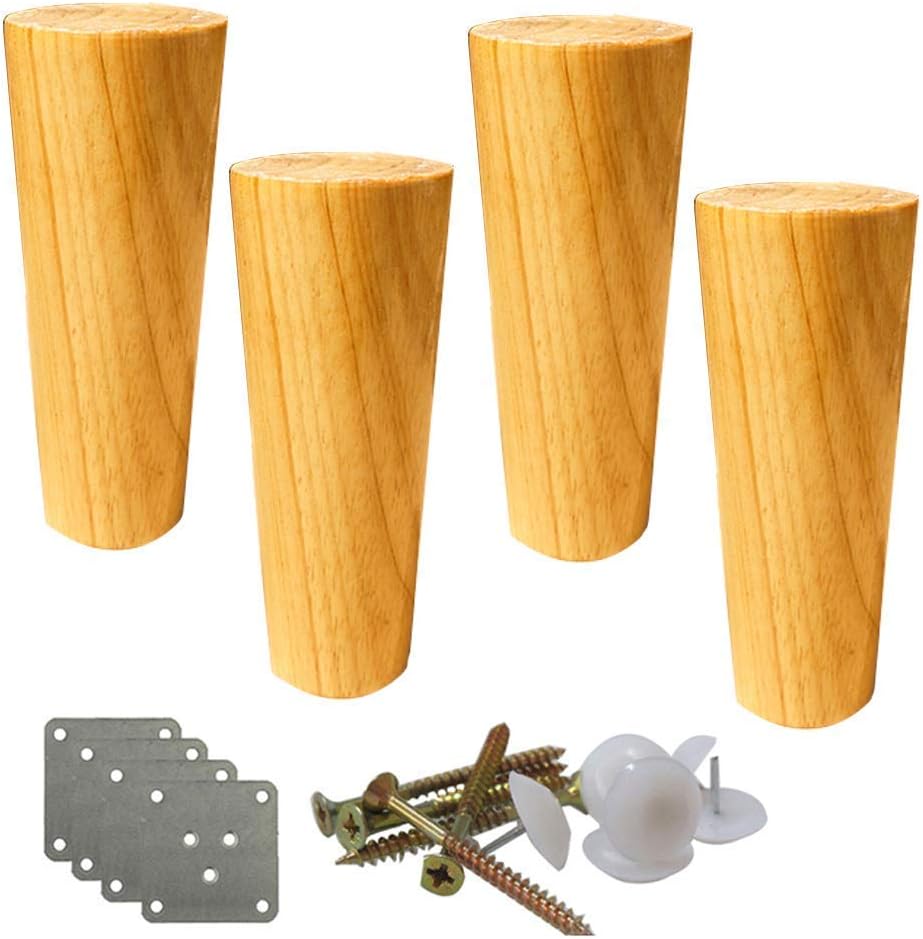 DIY Furniture Table Legs 4Piece Solid Wood Furniture feet, Straight Tapered Sofa feet, Wooden