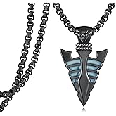 CVRAVO Arrowhead Necklace 925 Sterling Silver Glow in the Dark Viking Arrow Pendant Necklace Viking Jewelry Gifts for Men Women