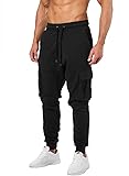 Ouber Men's Cargo Joggers Gym Pants with Zippered