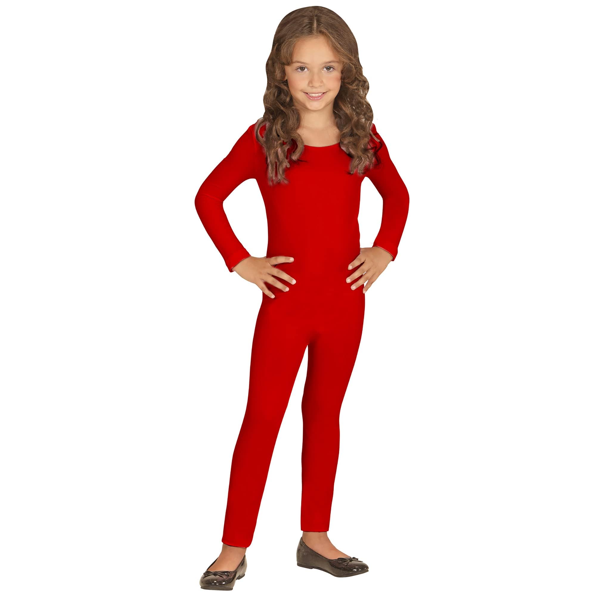 Widmann fancy dress costume Childs Girls Red Bodysuit Leotard Kids Outfit 8-12 Yrs