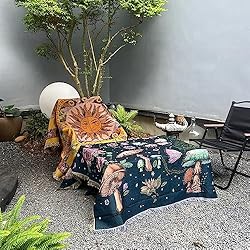 Hopstar Mushroom Butterfly Throw Blanket Moon