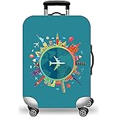 WUJIAONIAO Travel Luggage Cover Baggage Suitcase Cover Protector Skins 18-32 Inch (A15 Go Travel, S (for 18-20 inch luggage))