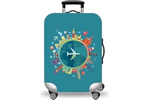 WUJIAONIAO Travel Luggage Cover Baggage Suitcase Cover Protector Skins 18-32 Inch (A15 Go Travel, S (for 18-20 inch luggage))