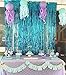 Mermaid Birthday Party Decorations/Under The Sea Party Decorations Backdrop Furuix Pack of 2 Aqua Blue Foil Fringe Curtains for Engagement Bridal Shower Baby Shower Bachelorette Wedding Decorations