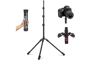 Anautin Extendable Light Stand Photography, 6.6ft/2m Light Tripod Stand for Travel, 13lb/6kg Heavy Duty Studio Lighting Stand for Continue Output Lighting, Flash, Strobe, Webcams, Camera, Softbox