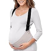 Momfree Belly Bands for Pregnant Women, Belt Pregnancy Belly Support Band Adjustable, Maternity Belt with Back Brace Straps, Pelvic Support, Comfortable, Highly Resilient (Gray-Medium)