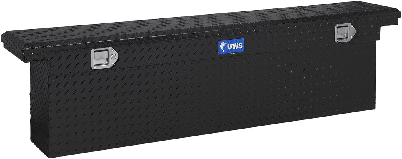 UWS TBSD-72-SL-LP-BLK Black 72" Single Lid Slim Line Deep Low Profile Crossover Tool Box with Beveled Insulated Lid