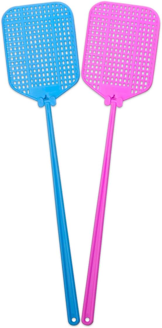 PATLEYN Fly SWATTER 2 Pack Flexible Strong Manual SWAT Set with Long Handle Assorted 3 Summer Colors Multi Pack: Garden & Outdoor