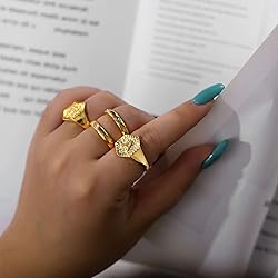 U7 Letter Ring for Women Gold Plated Open Wrap