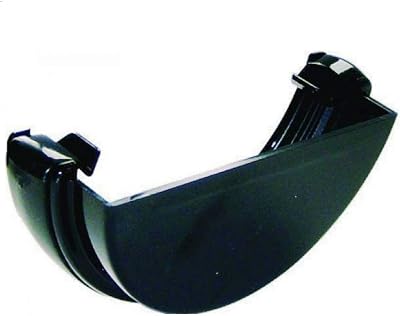 FloPlast 112mm Half Round Gutter External Stop End Black
