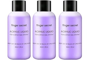 finger secret Acrylic Monomer Liquid 120ML 4FL.OZ for Acrylic Powder Nails Liquids 3pcs-40ml