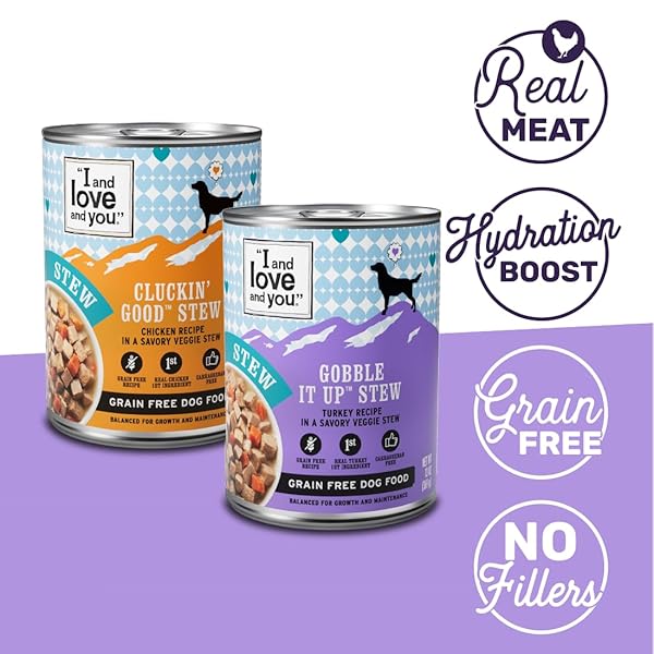 I AND LOVE AND YOU WET DOG FOOD – FLEW THE COOP VARIETY PACK – CHICKEN + TURKEY, GRAIN FREE, FILLER FREE 13OZ CAN, 6PK