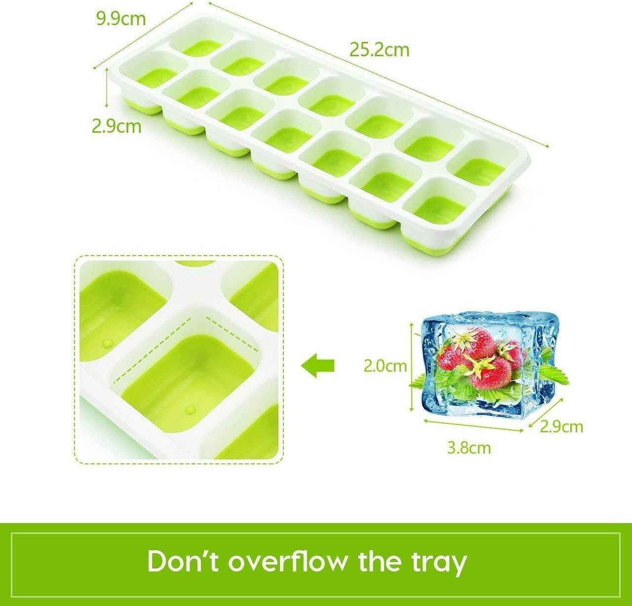 2 Pack Ice Cube Trays with No-Spill Removable Lid - Image 4