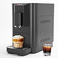 Milpoog ES320 Fully Automatic Espresso Machine,Compact Automatic Espresso Machine with Grinder, Touch Screen, 4 Coffee Varieties for Home and Office,Black