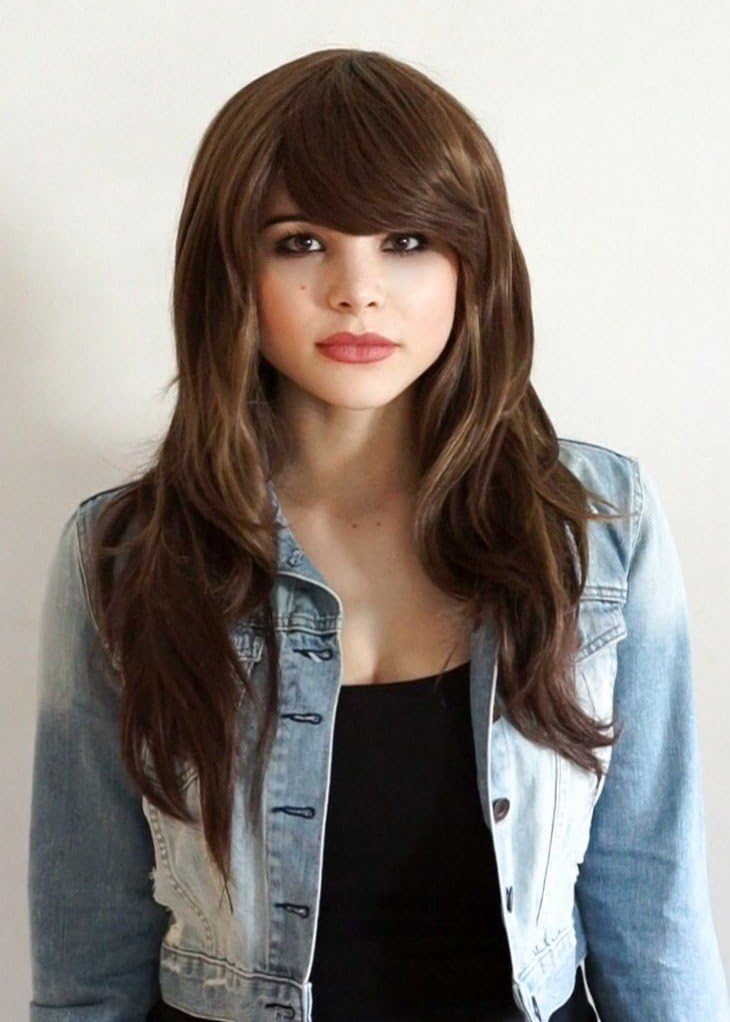 Prettyland - C314 Long Brunette Brown Hair Wig with Hightlights Slight Cury Wave - Image 3