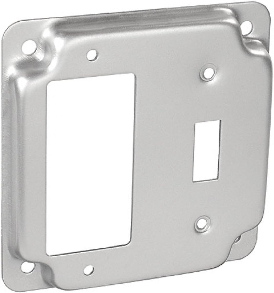 5 Pcs, Steel 4 Square, 1/2 In. Raised Decorative Or Gfci