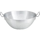 Winco 16 qt Aluminum Colander with Handles No Base | Foodservice, Great for Draining Pasta, Rinsing Produce, Straining and Kitchen Prep