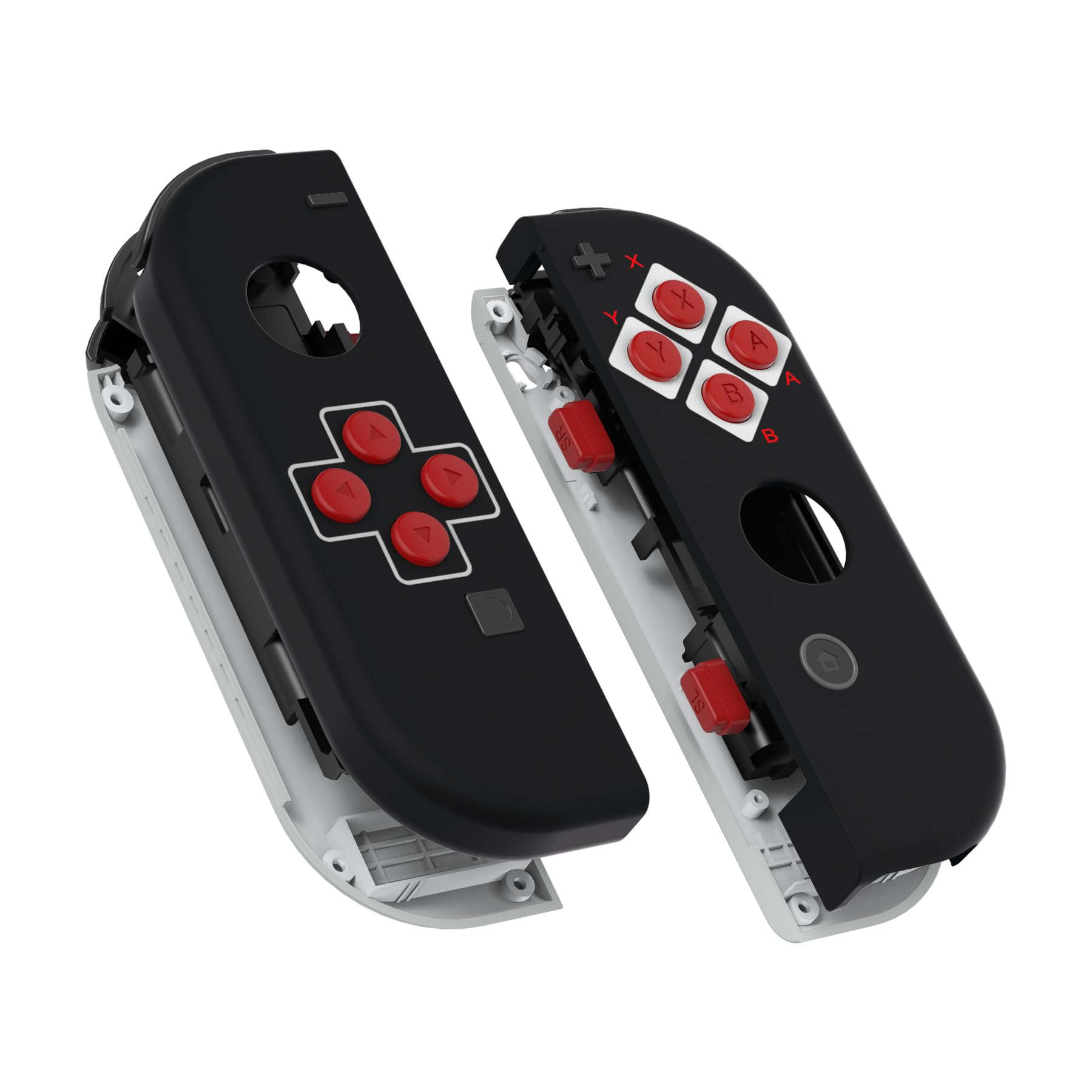 eXtremeRate DIY Replacement Shell Buttons for Nintendo Switch & Switch OLED, Classics NES Style Soft Touch Housing with Full Set Button for Joycon Handheld Controller - Console Shell NOT Included