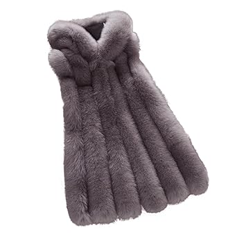 YWLINK Damen Mode Elegant Temperament Frauen Hoodie Weste Mantel Gilet Jacke Kunstpelz Outwear Strickjacke
