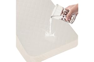 HOUSBAY Crib Mattress Protection Waterproof Mattress Protector Crib1 Pack 100% Combed Cotton Soft Mattress Pad Thickened Soft Type