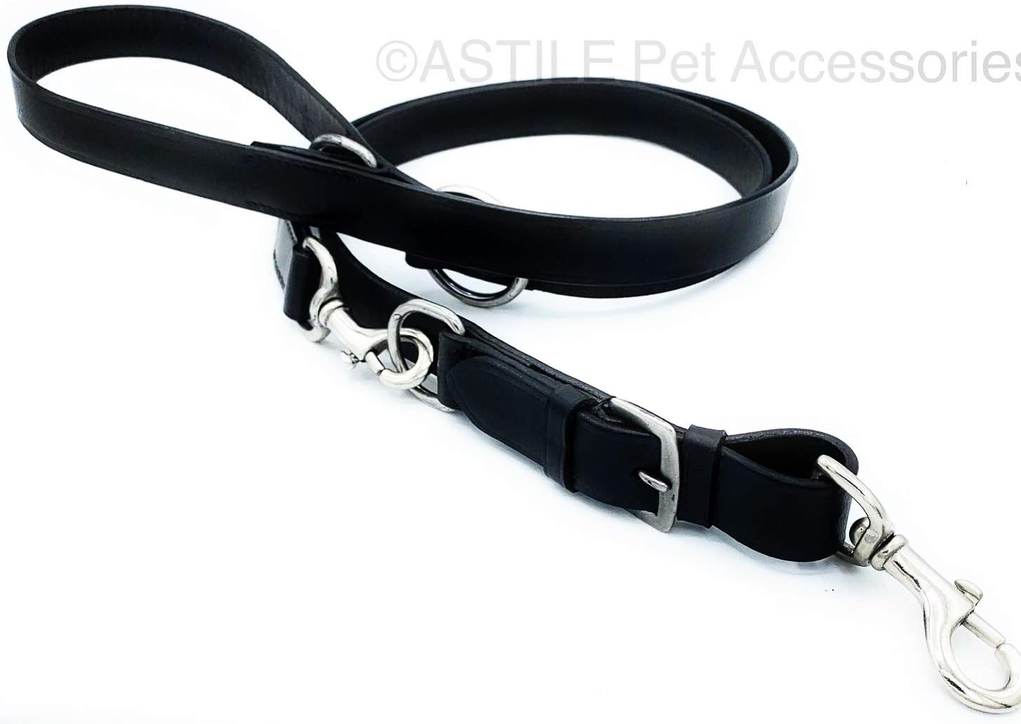 leather double ended dog lead