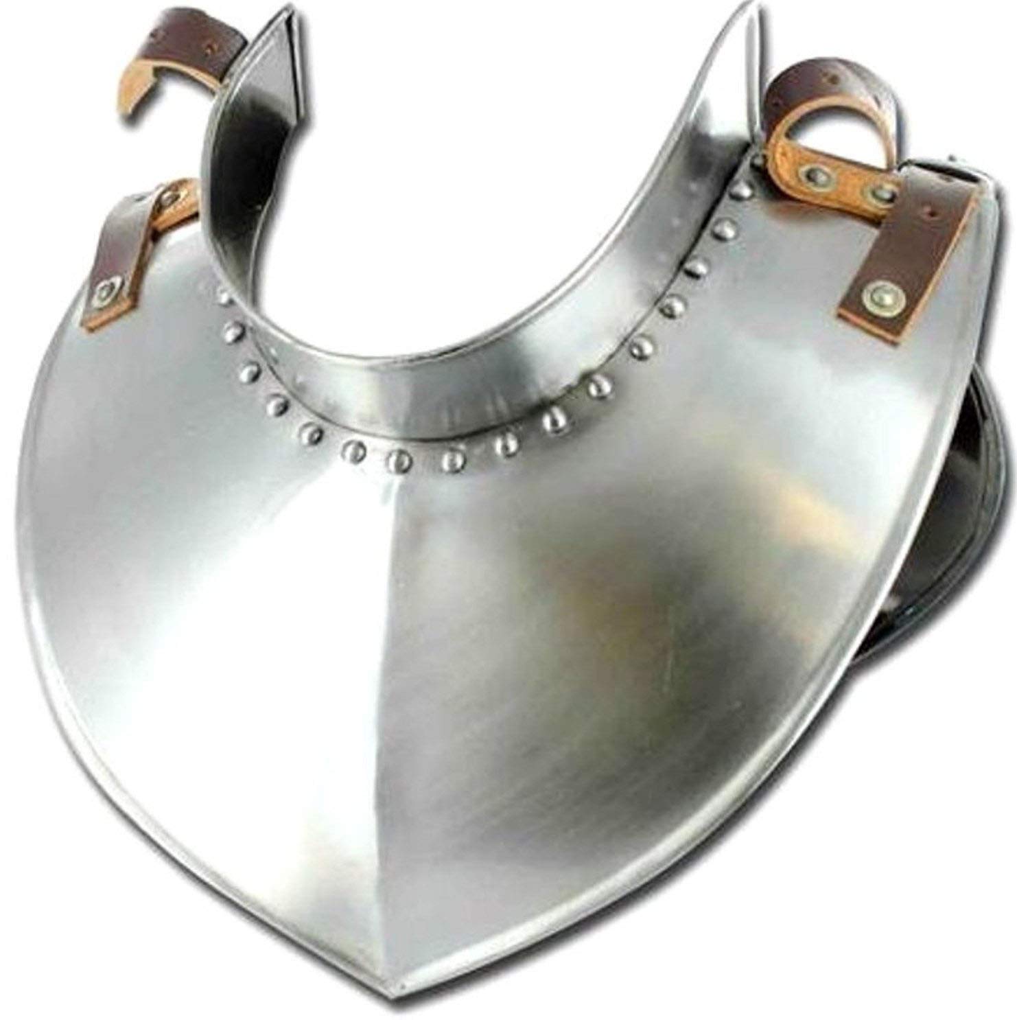 THOR INSTRUMENTSMedieval Armour Renaissance Standing Collar Steel Gorget Lether Strap Rustic Vintage Home Decor Gifts