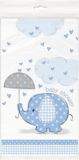 Blue Elephant Baby Shower Plastic Tablecloth 84 X 54 Blue Elephant Baby Shower Plastic Tablecloth 84 X 54