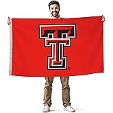 Texas Tech Red Raiders College Sports Printed Flag - NCAA Licensed - Nylon - School Banner (Red, Black, White) (3' x 5')