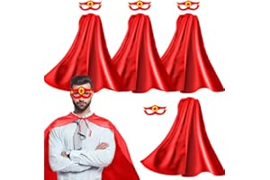 iROLEWIN Superhero Capes for Adults Masks 4 Pack Super-Hero Group Costume for Women Men Halloween Dress Up Events Party Favor