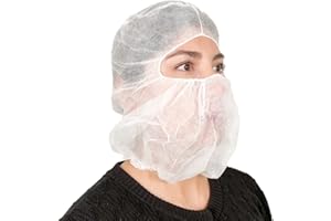 QIAN SOU Disposable Bouffant Hoods Full Face Beard Hair Net