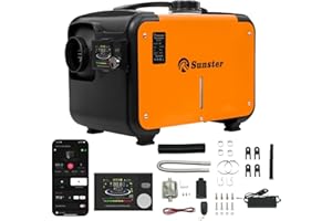 Sunster 12/24V 8KW Diesel Heater, 110-240V All-in-One Diesel Air Heater with Ventilation Function & Automatic Start Stop, LCD Monitor & APP Control for RV Truck Boat Camper